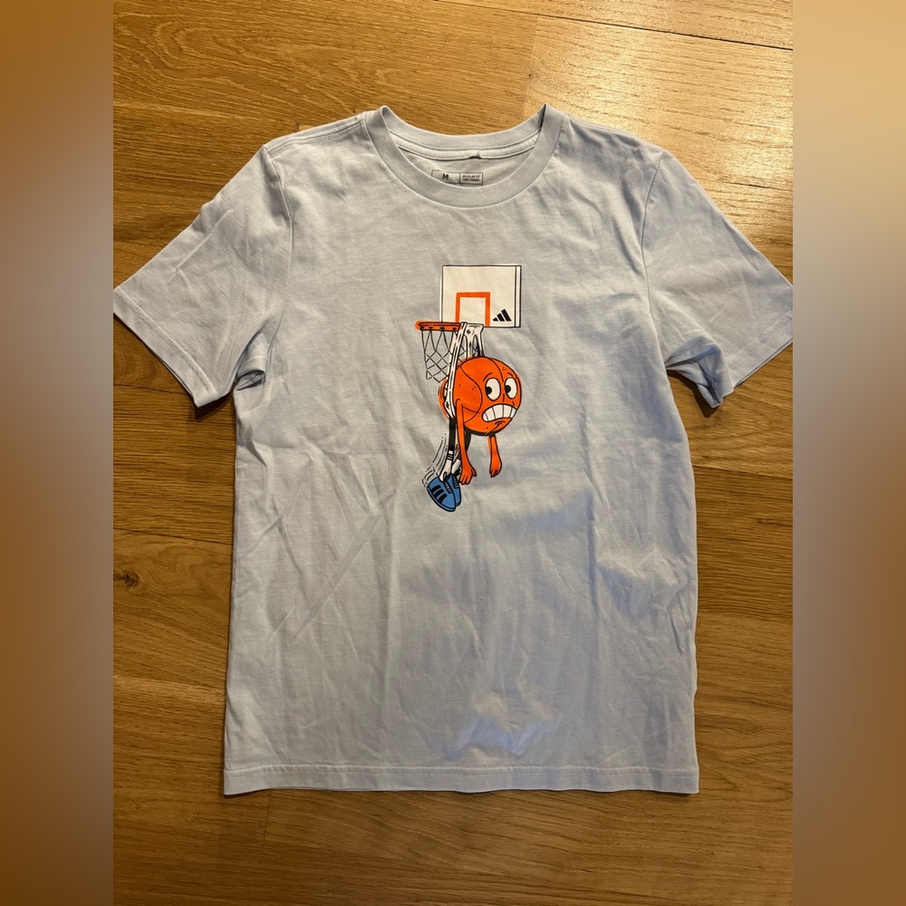 Adidas‎ Light light Blue Basketball Regular Fit Tee EC